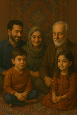 family members sitting next to each other