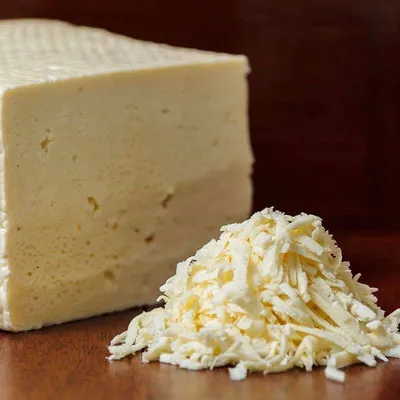a piece of orgaic mozzarella cheese