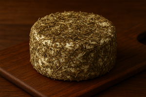 a round block of brin d'amour cheese