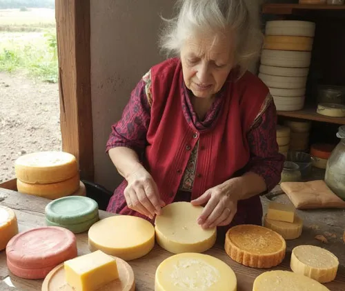 drawing of a woman baking